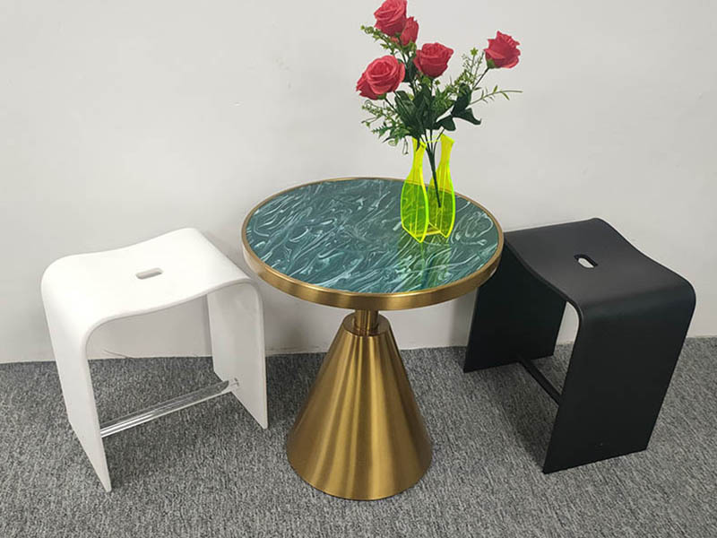 U型亞克力凳子圓形桌子套裝